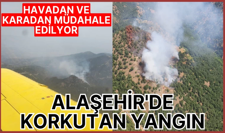 ALAŞEHİR'DE KORKUTAN YANGIN