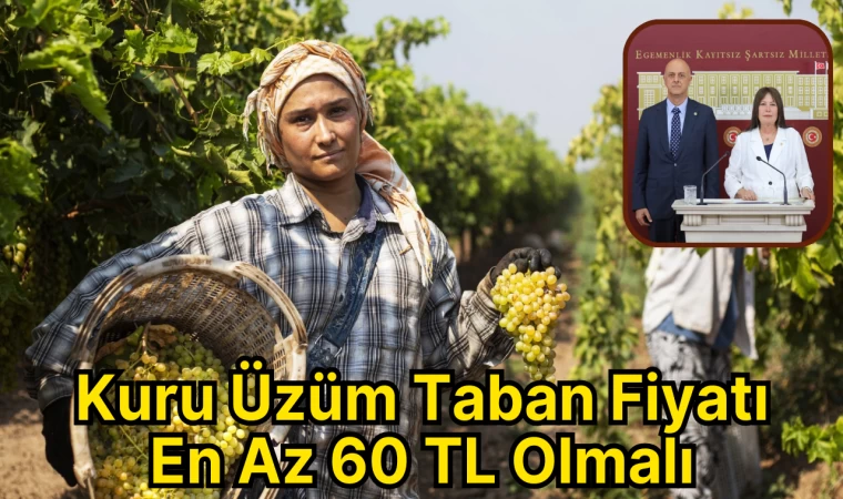 Kuru Üzüm Taban Fiyatı En Az 60 TL Olmalı