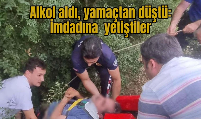 Alkol aldı, yamaçtan düştü: İmdadına Büyükşehir yetişti