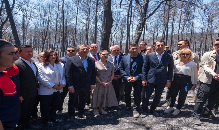 Başkan Özel, yangın bölgesini ziyaret etti