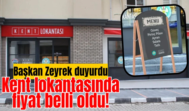 Manisa Kent Lokantası'nda fiyat belli oldu