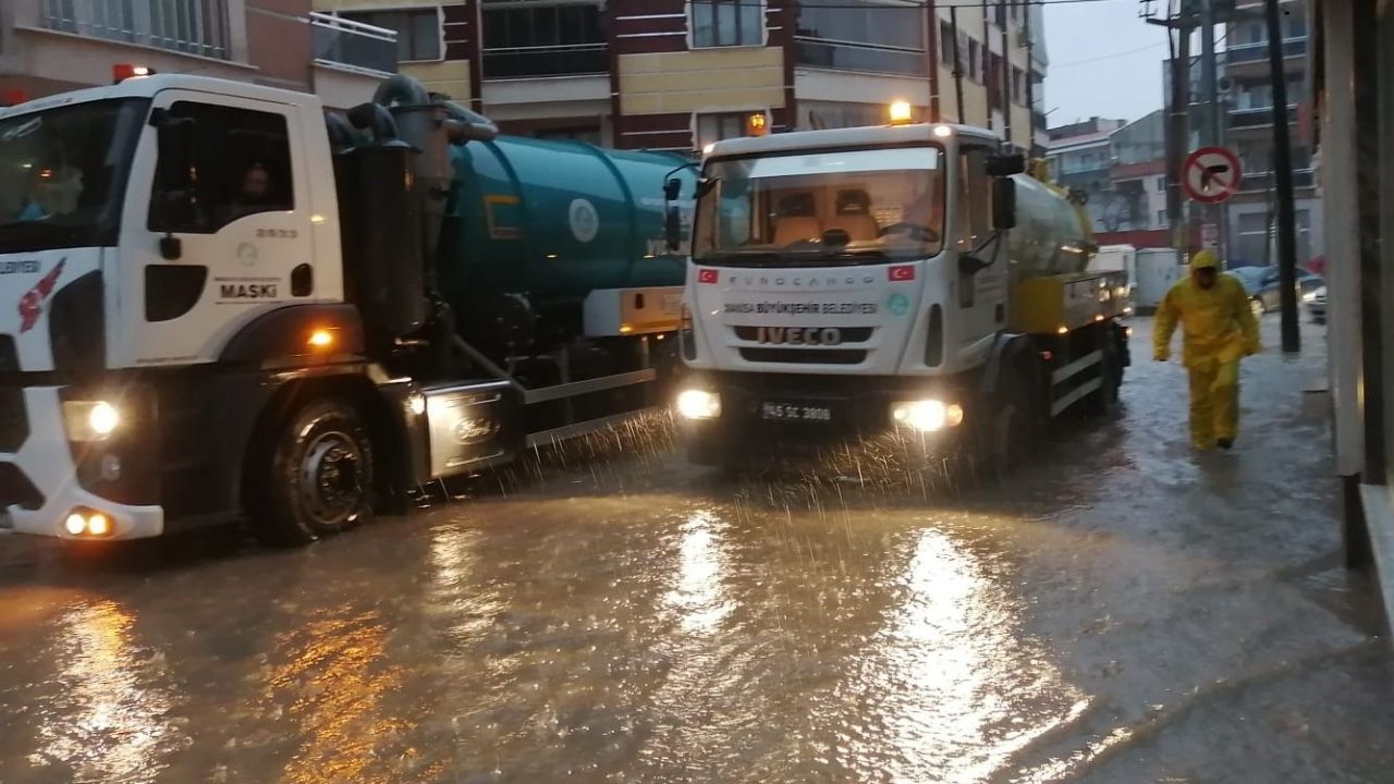 Saruhanlı’nın taşkın sorunu büyükşehir tarafından çözüldü