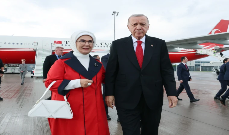 Cumhurbaşkanı Erdoğan, maç için Almanya'ya geldi