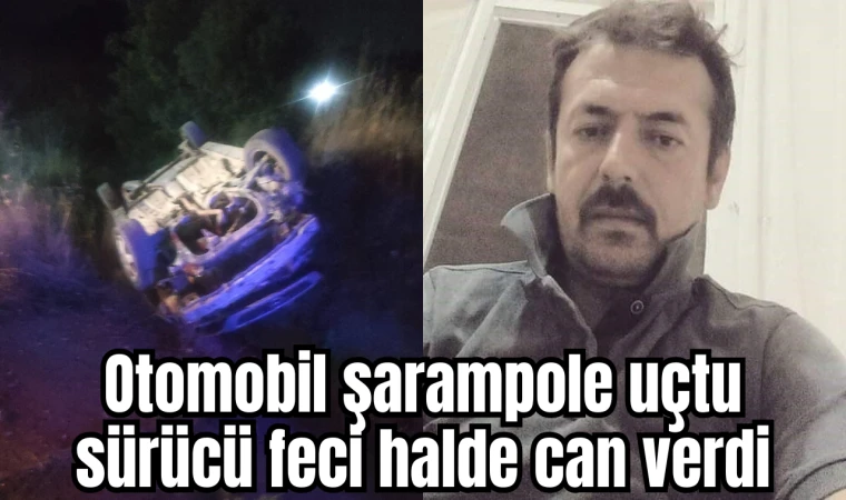 Otomobil şarampole uçtu sürücü feci halde can verdi