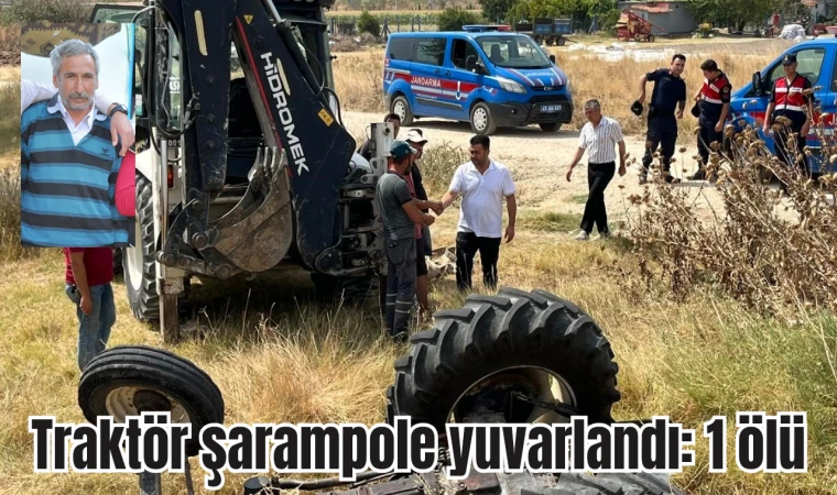 Traktör şarampole devrildi: 1 ölü