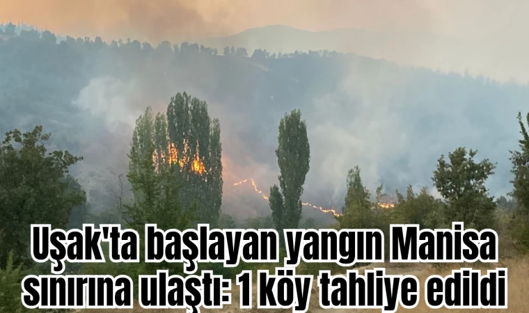 Uşak'ta başlayan yangın Manisa sınırına ulaştı