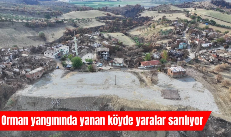 Orman yangınında yanan köyde yaralar sarılıyor