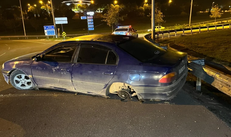 Polise ’dur’mayan sürücüyü kaza durdurdu!