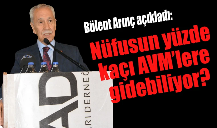 Bülent Arınç açıkladı: Nüfusun yüzde kaçı AVM’lere gidebiliyor?