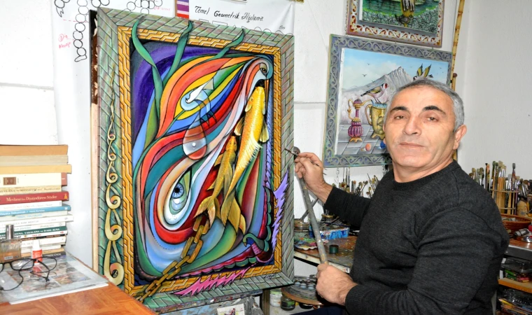 Ressam Hidayet Gültekin’den yeni bir eser: ‘Damlalar’ tablosu 