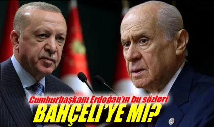 Cumhurbaşkanı Erdoğan'ın bu sözleri Bahçeli'ye mi?