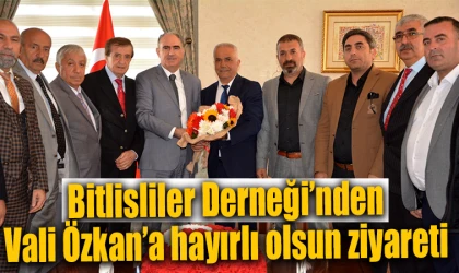 Bitlisliler Derneği’nden Vali Özkan’a hayırlı olsun ziyareti 